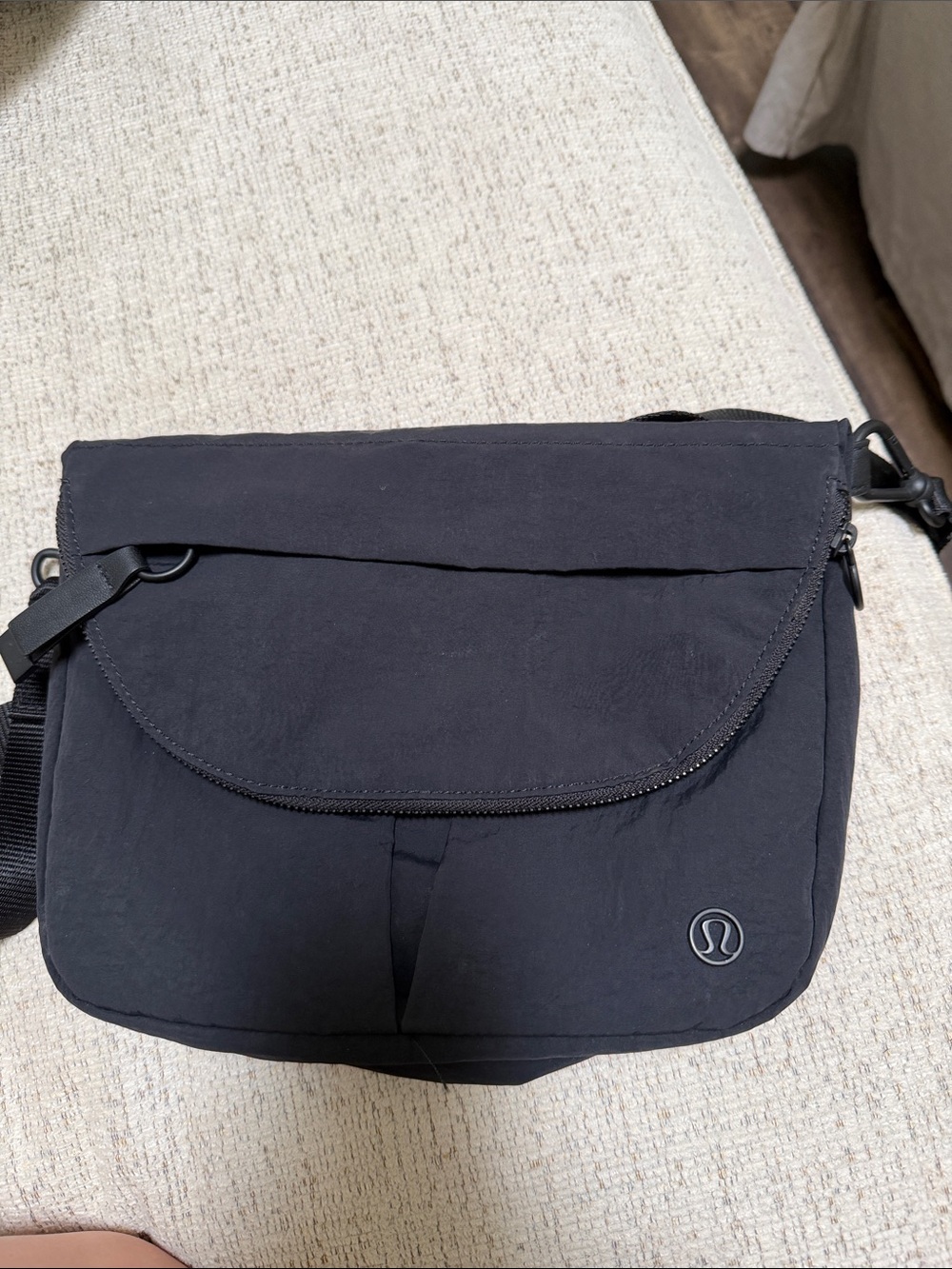 lululemon athletica Black Messenger Crossbody Bag